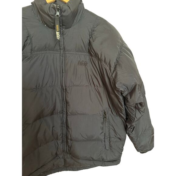 REI Goose Down Puffer Jacket Women’s Size M Black Zip Up Outdoor Insulated - Picture 2 of 8